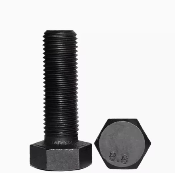 Carbon steel DIN933 bolts with black oxide surface treatment and Hexagon heads