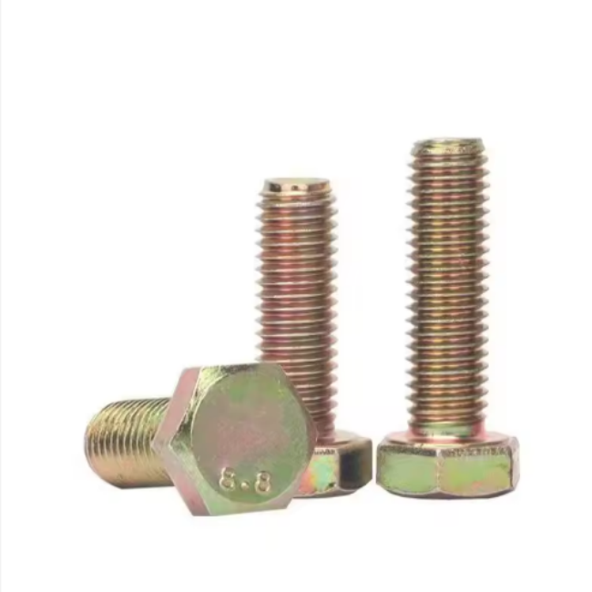 Full-threaded bolts coated with color zinc DIN933